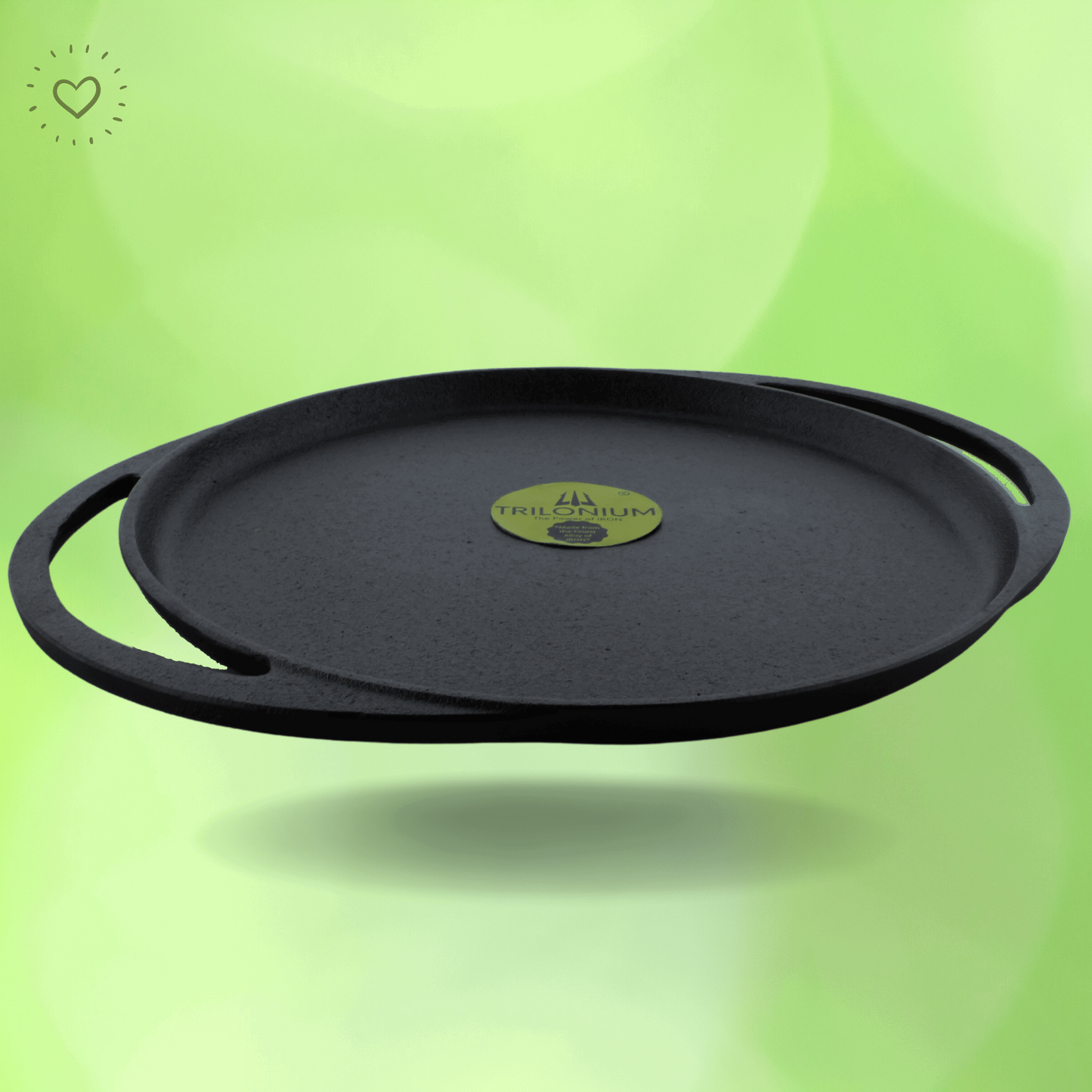 Trilonium Pre-Seasoned Cast Iron Dosa Tawa, Infinity 2.0, Diameter 12 inches, Weighs 2.75 Kgs