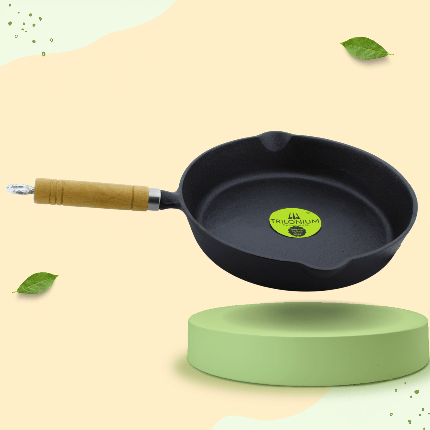 Trilonium Pre-Seasoned Cast Iron Combo Skillet Fry Pan 26cm + 5 Litres Dutch oven 26cm