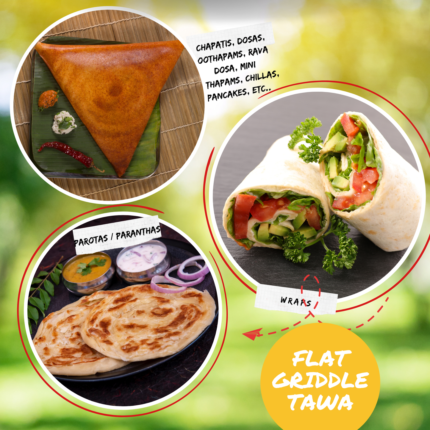 Trilonium Triple-Seasoned Iron Boulder Ultra Smooth Dosa Tawa 30 cms, 3.4 Kgs