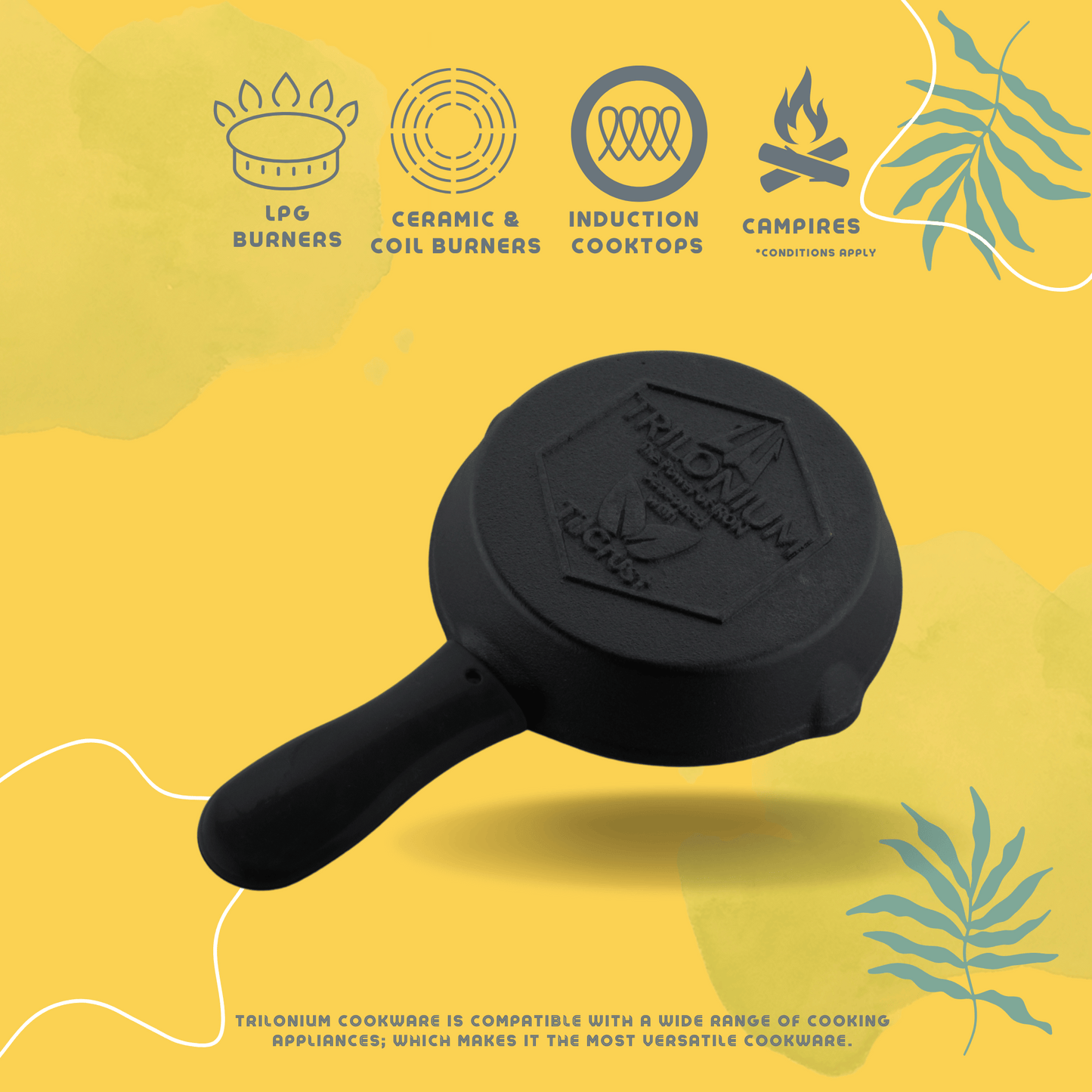 Trilonium Pre-Seasoned Cast Iron Classic Skillet 8 inches
