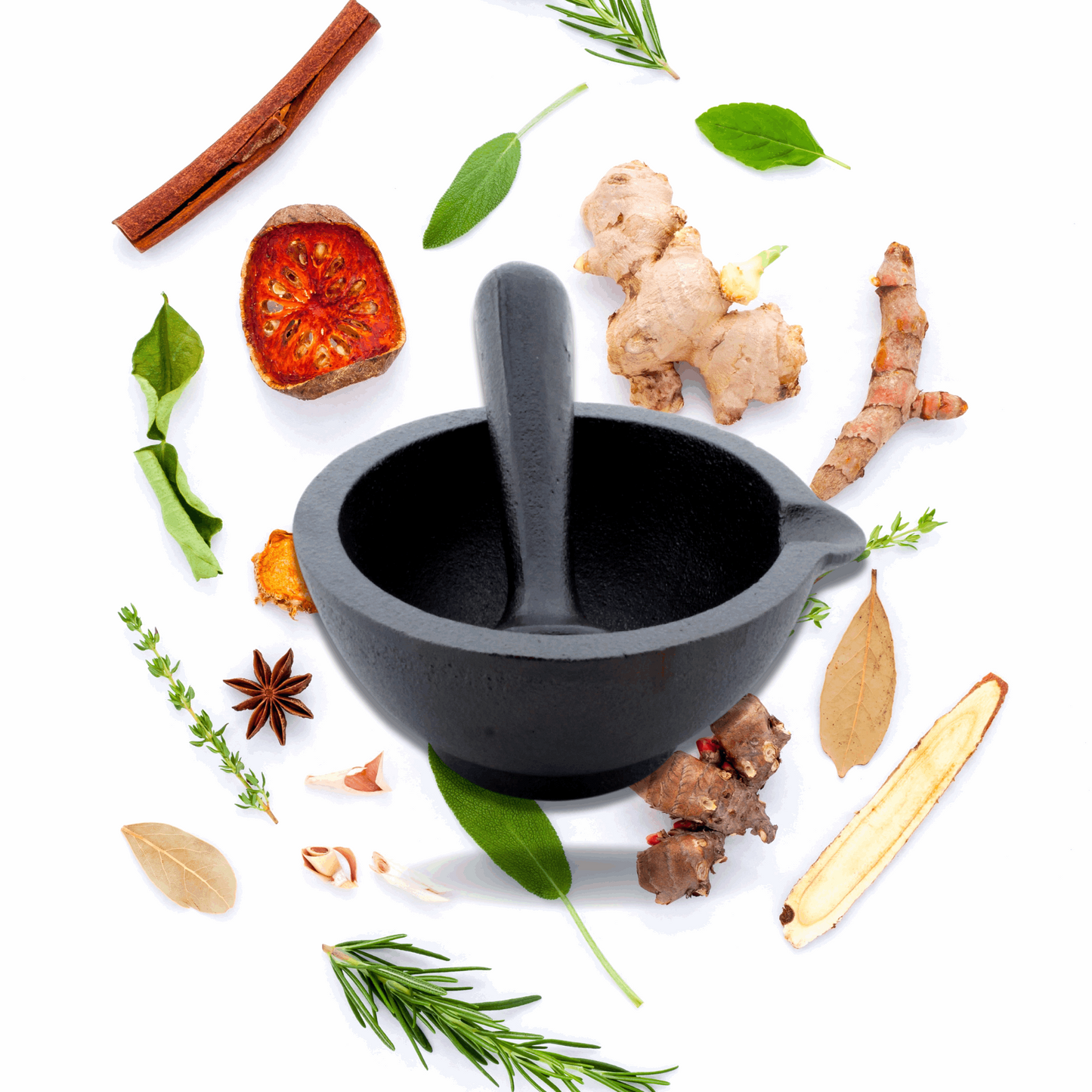 Cast Iron Khal batta | Mortar and Pestle set - Herbs and spice masher | Pre-Seasoned | 11 cms