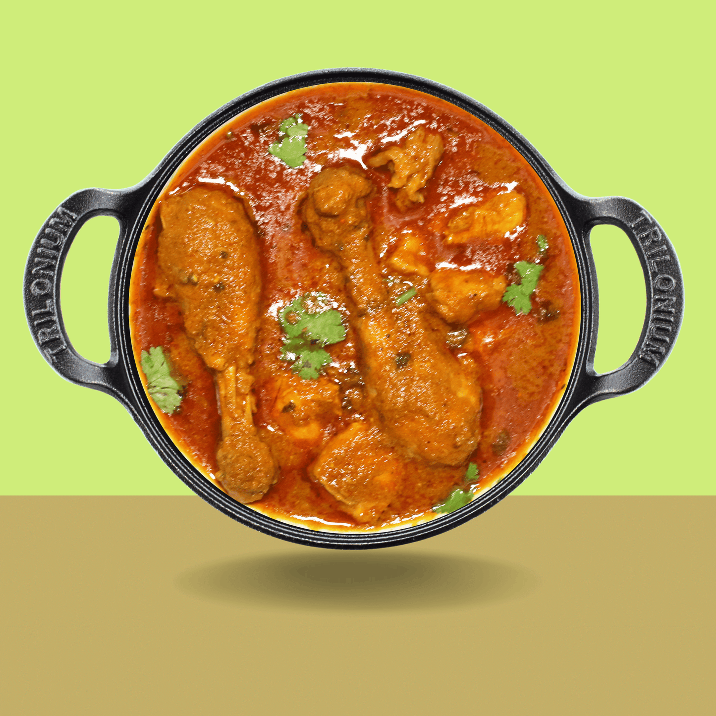 Trilonium Triple Seasoned Cast Iron CrockWok Kadhai 30 cms, 3.7 kgs With Lid