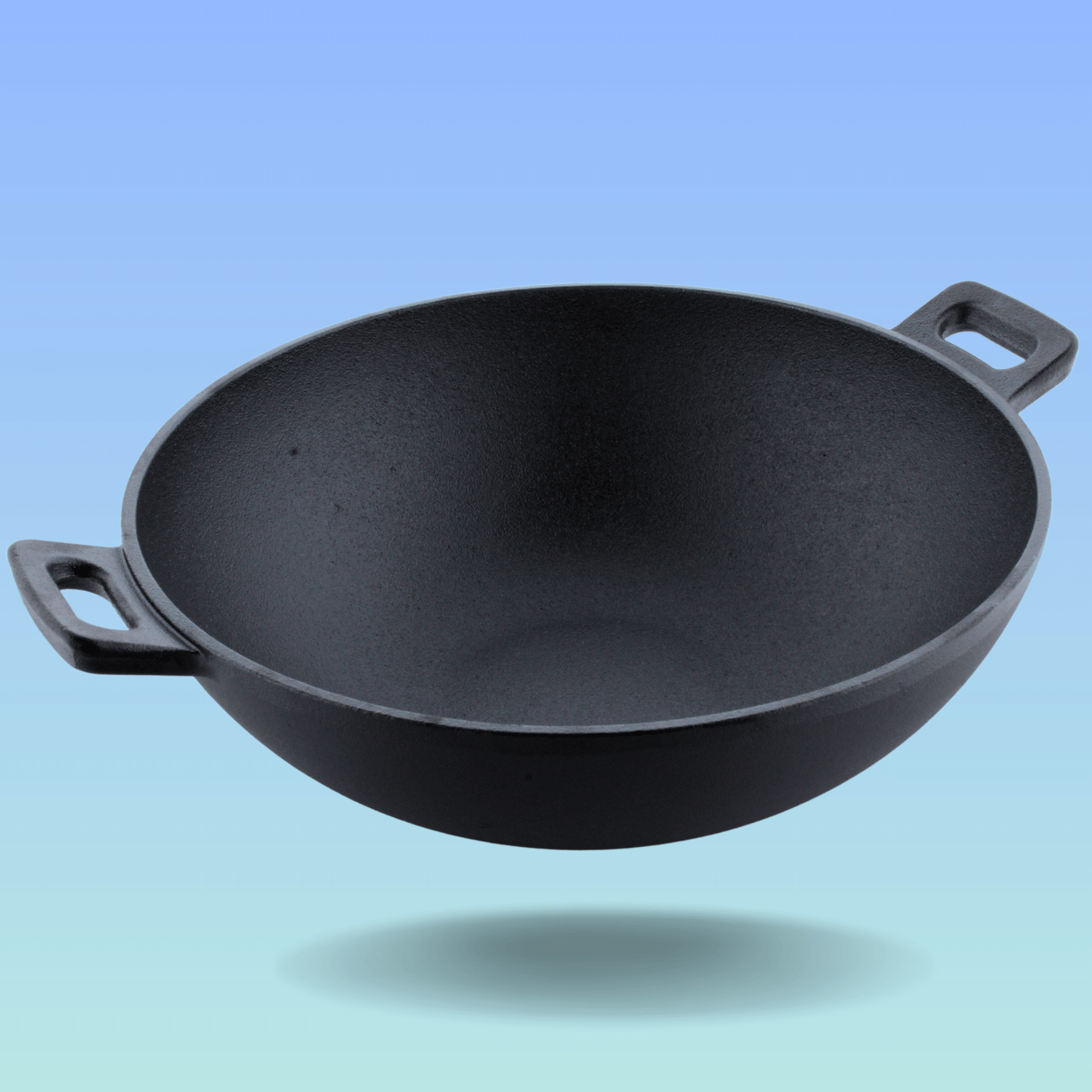 Trilonium Triple Seasoned Cast Iron Kadai 26 cm, Sleek, Capacity 3 Litres , With Toughened Glass Lid, Weighs 2.4 kgs