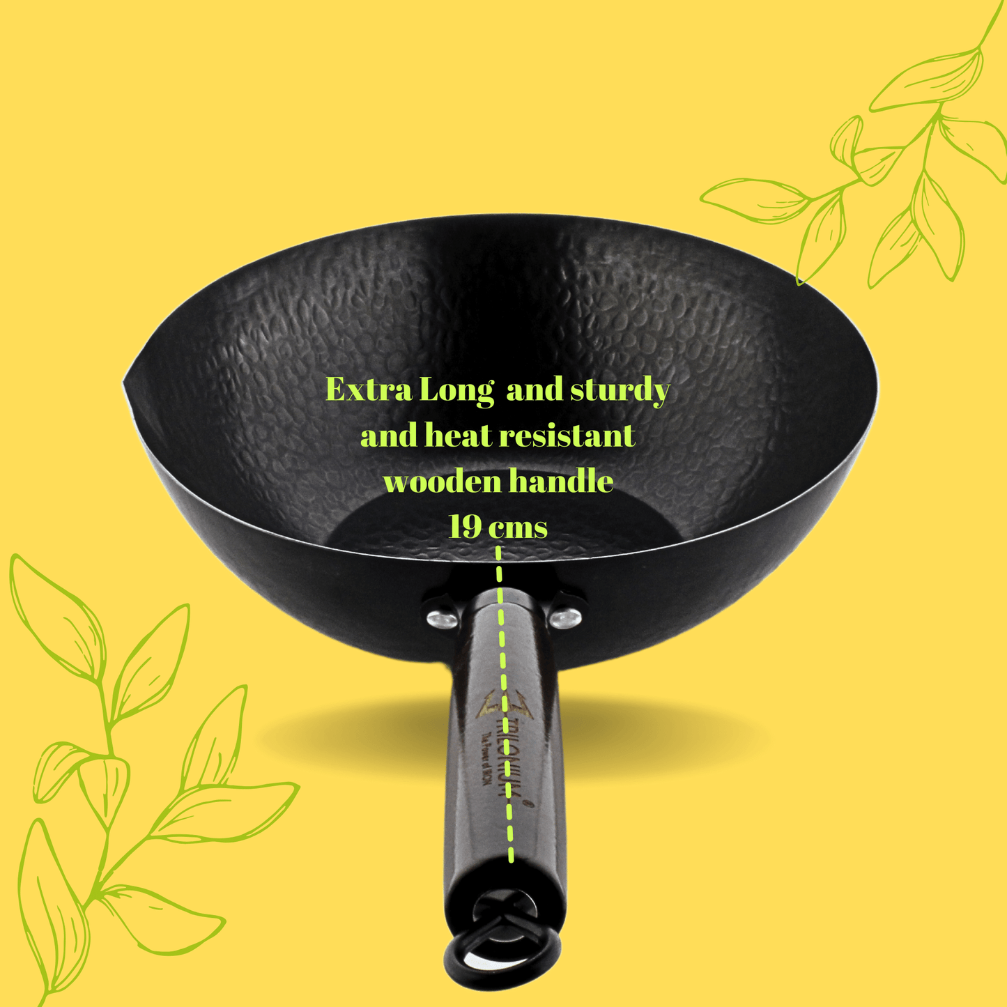Trilonium Carbon Steel Chinese Wok 26 cms
