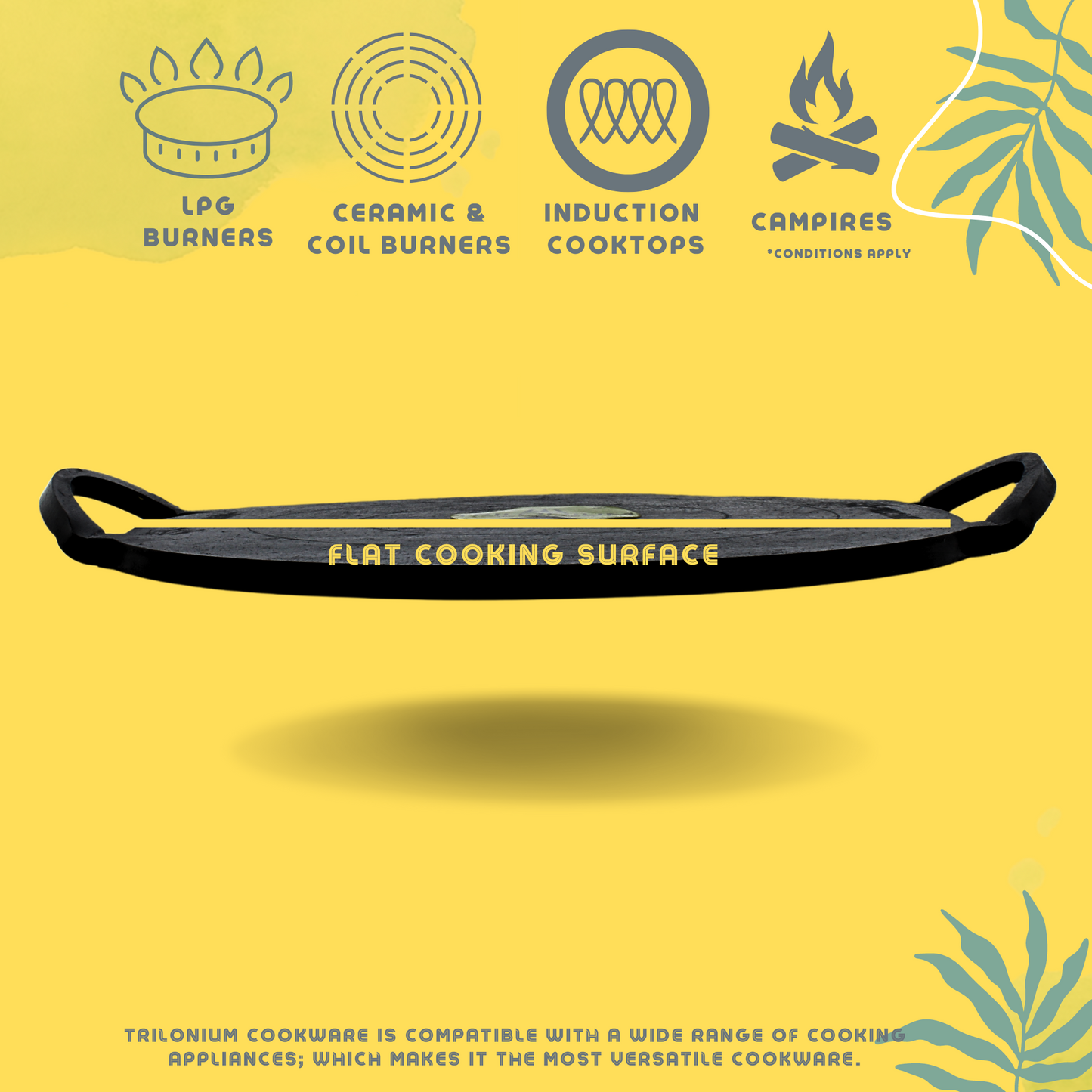 Trilonium Triple-Seasoned Iron Boulder Ultra Smooth Dosa Tawa 30 cms, 3.4 Kgs