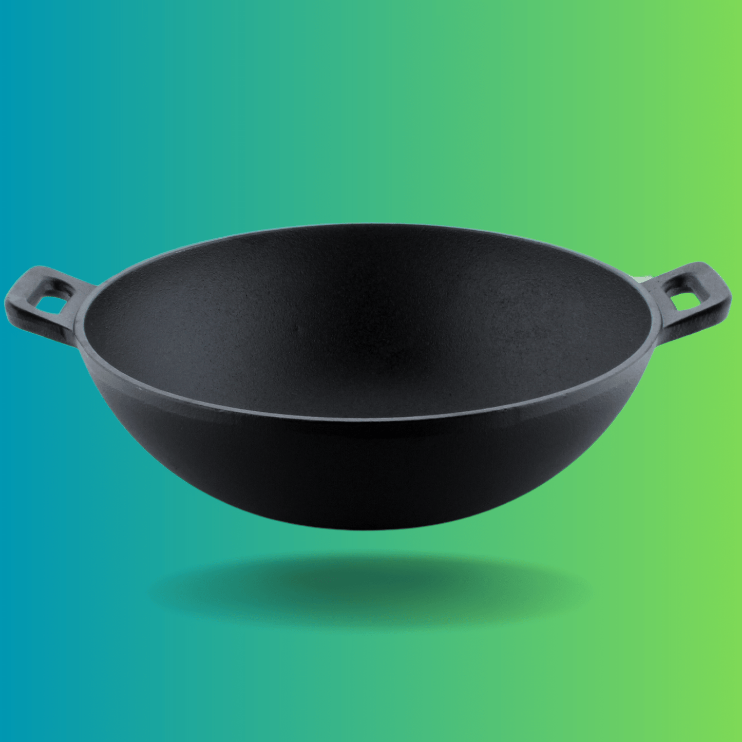 Trilonium Triple Seasoned Cast Iron Kadai 26 cm, Sleek, Capacity 3 Litres , With Toughened Glass Lid, Weighs 2.4 kgs