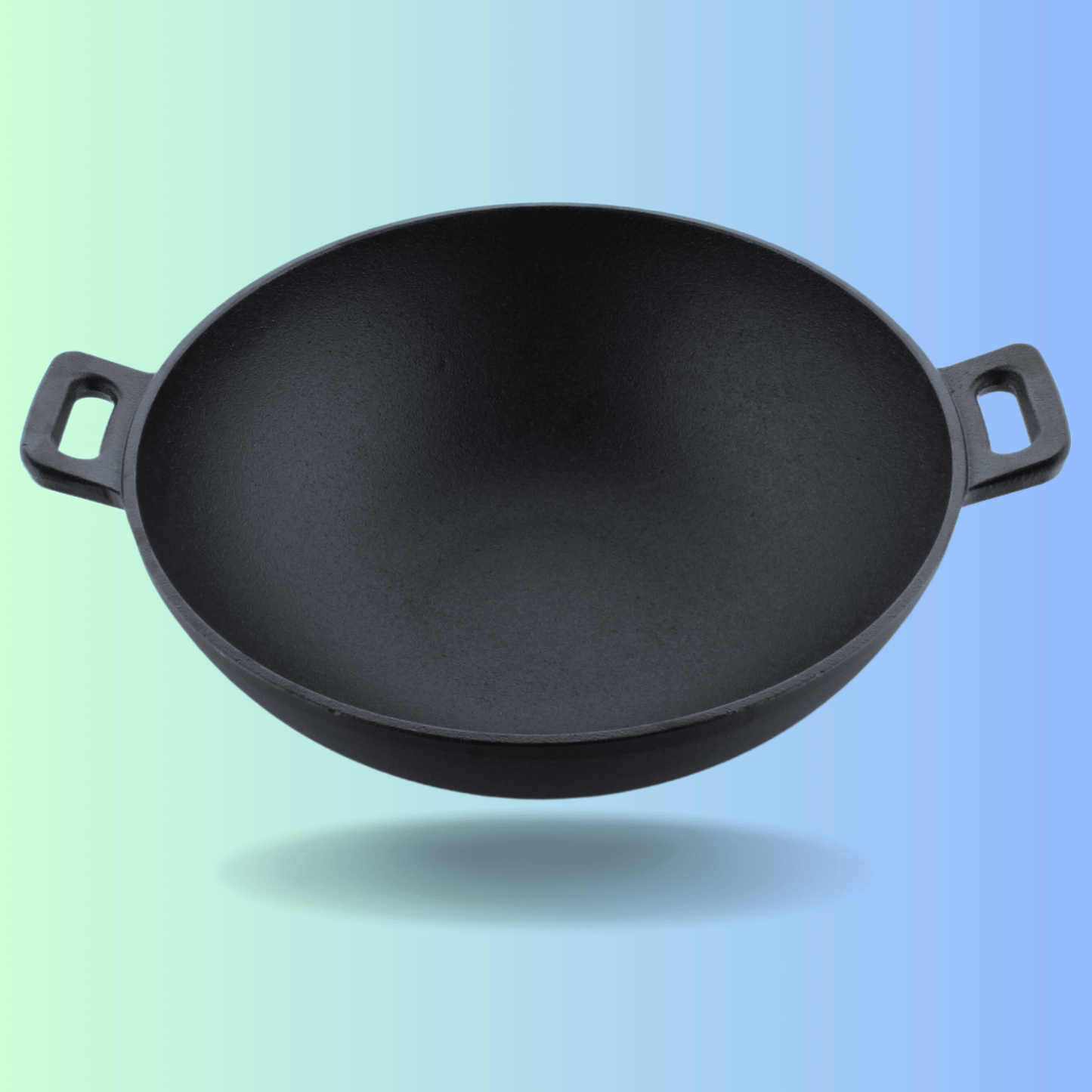 Trilonium Triple Seasoned Cast Iron Kadai 26 cm, Sleek, Capacity 3 Litres , With Toughened Glass Lid, Weighs 2.4 kgs