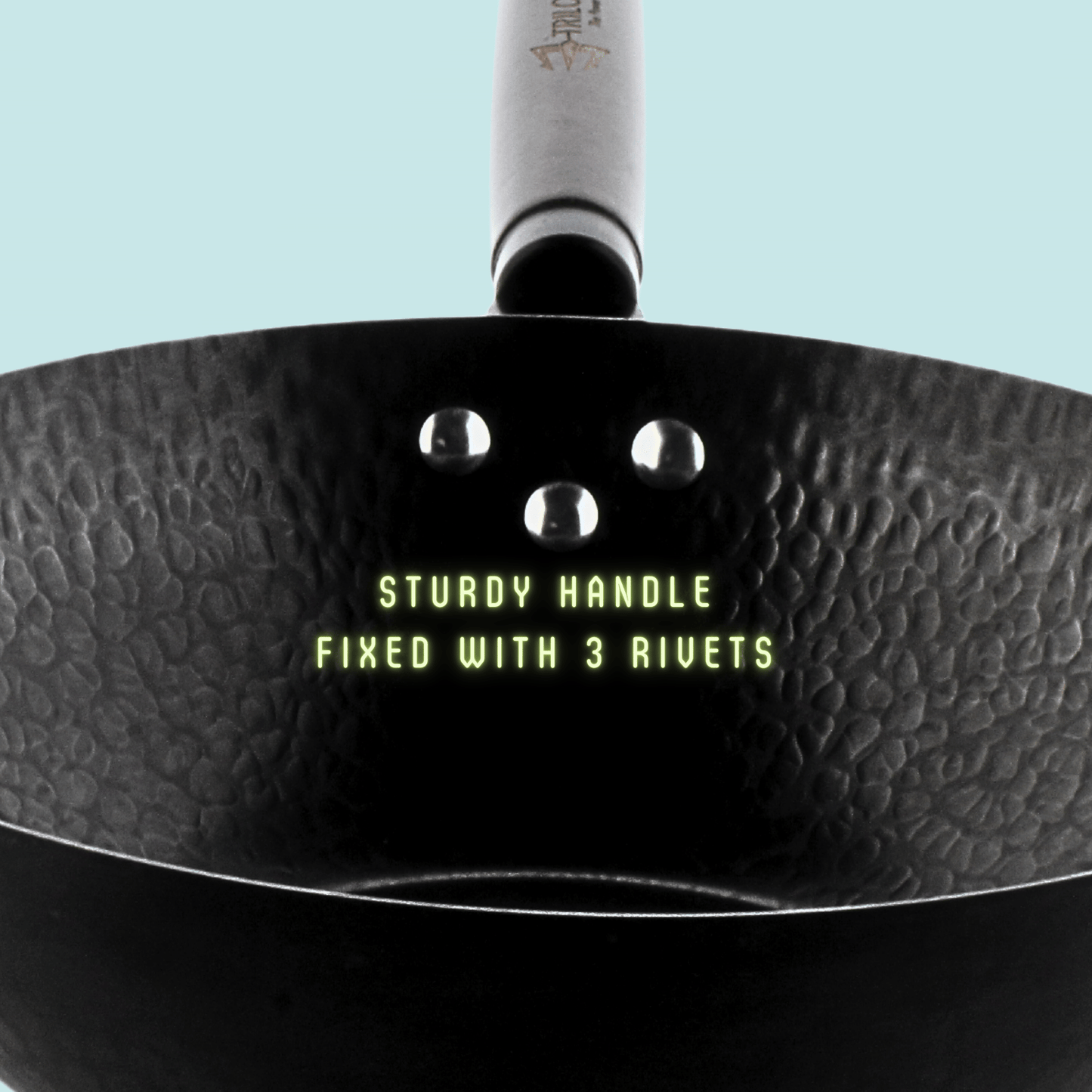 Trilonium Carbon Steel Chinese Wok 26 cms