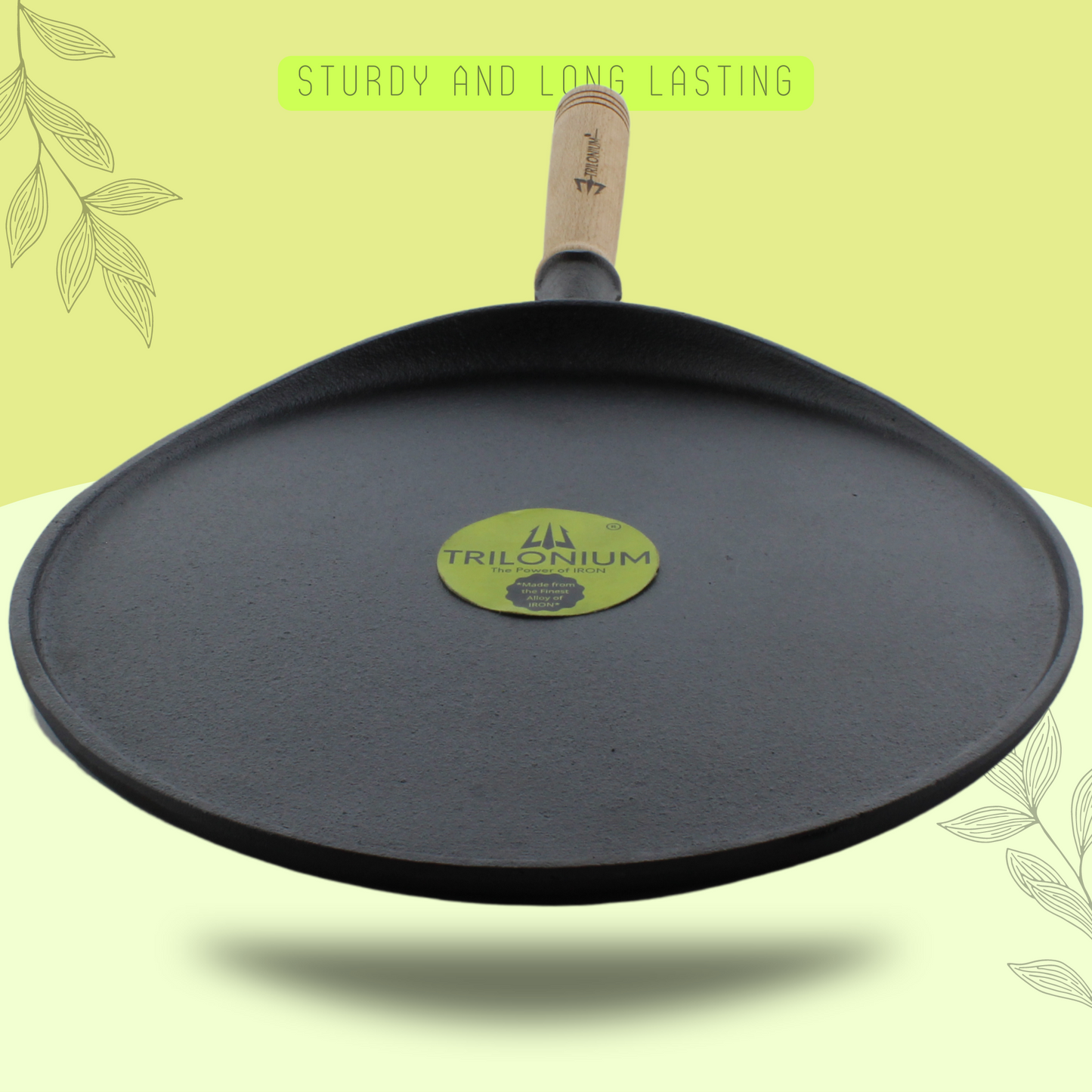 Trilonium Triple Seasoned Cast Iron Dosa Tawa WHT11 ,28 cm, Weighs 2.2 Kgs ( New Improved )