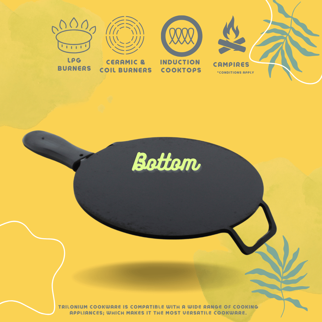 Trilonium Triple Seasoned Iron Dhruva Tawa 30cms, 2.9 kgs