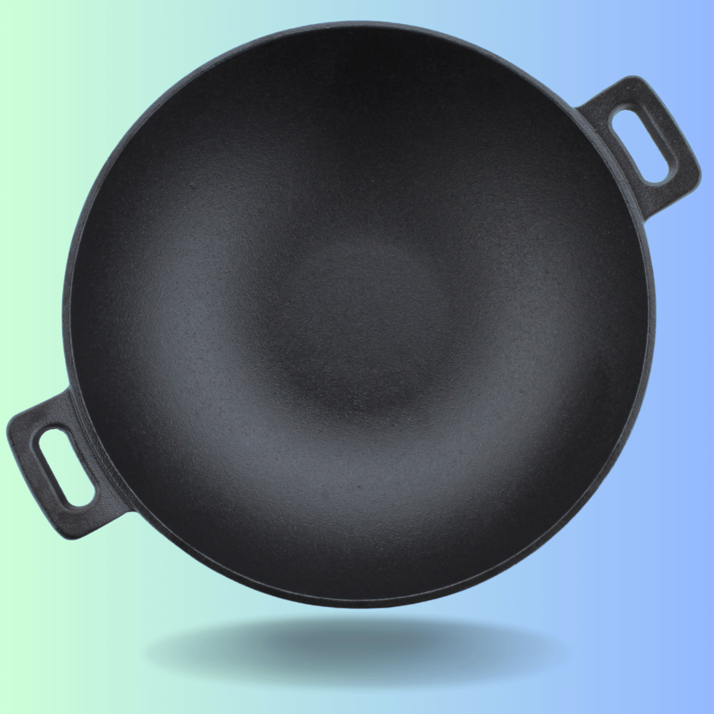 Trilonium Triple Seasoned Cast Iron Kadai 26 cm, Sleek, Capacity 3 Litres , With Toughened Glass Lid, Weighs 2.4 kgs