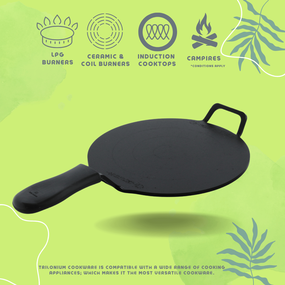 Trilonium Triple Seasoned Iron Dhruva Tawa 30cms, 2.9 kgs