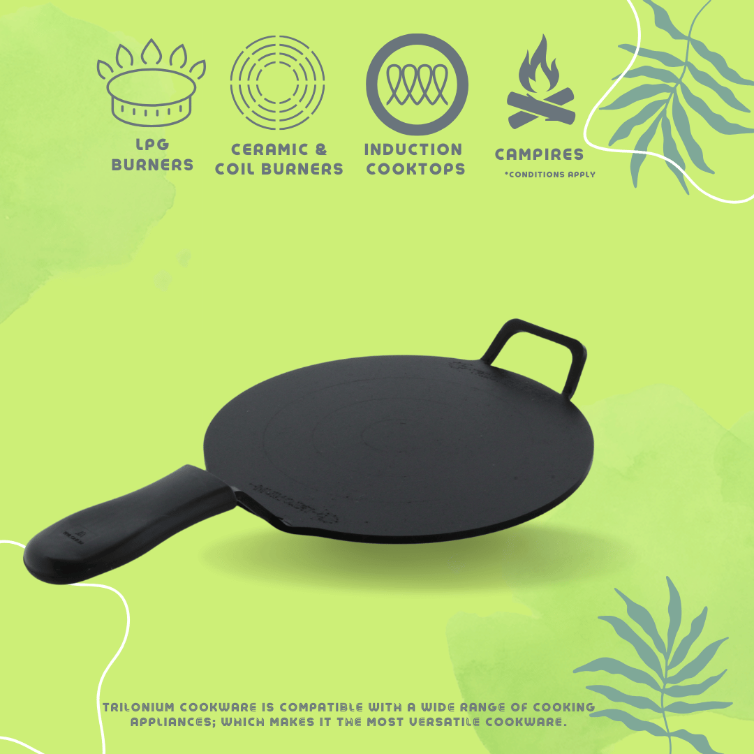 Trilonium Triple Seasoned Iron Dhruva Tawa 26cms, 2.2 kgs