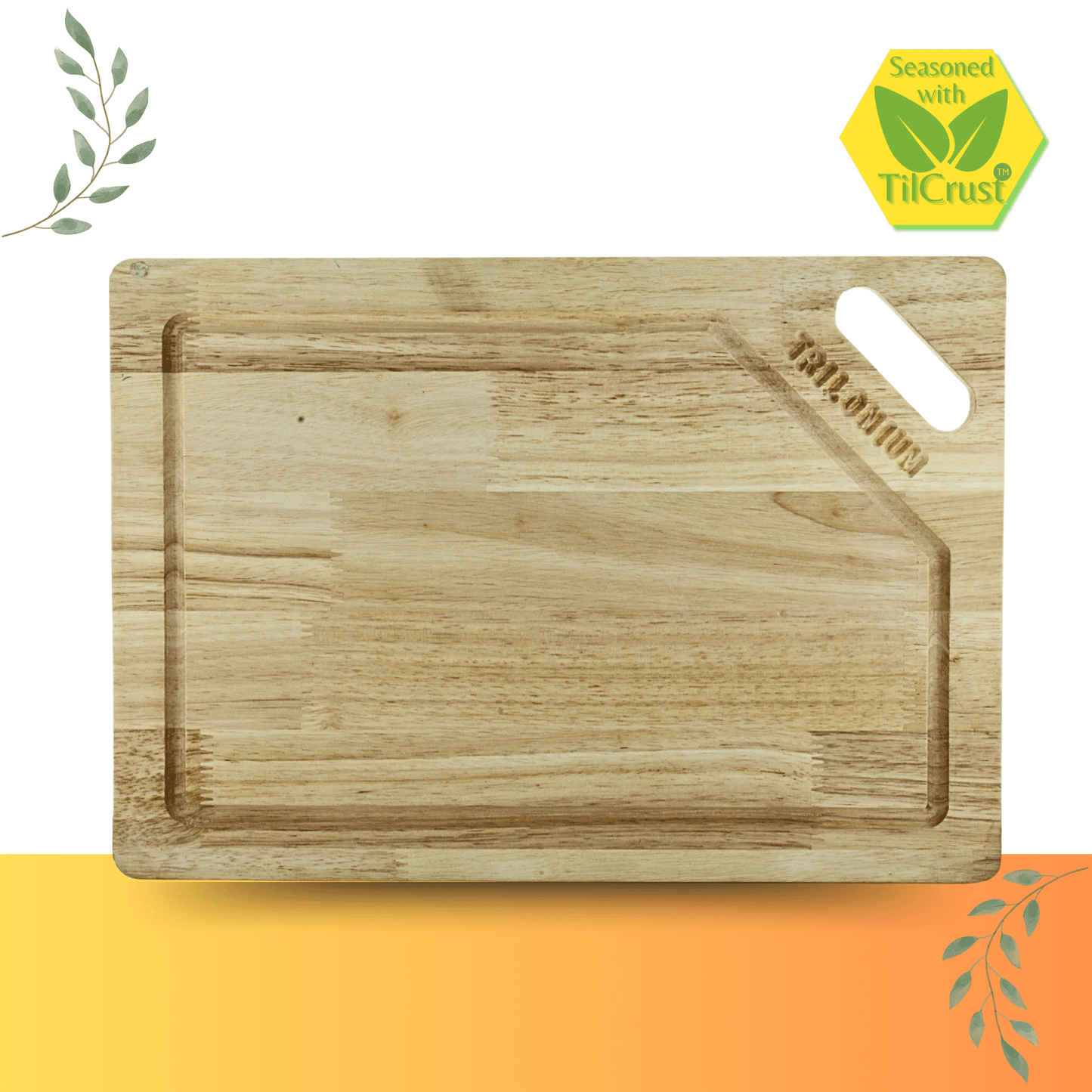 Trilonium Rubberwood Cutting Chopping board 15.5 x 11 inches