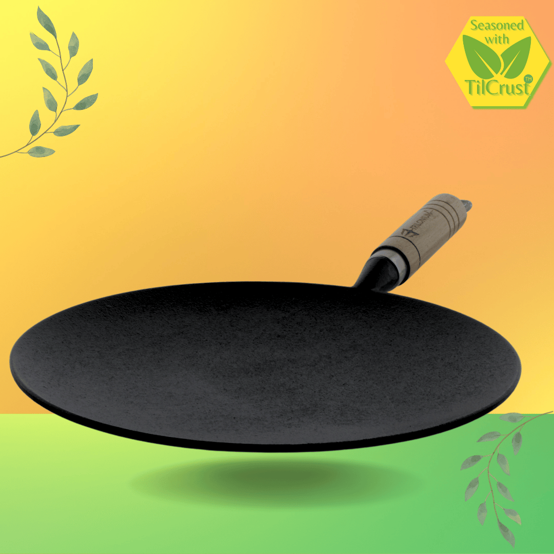 Trilonium Pre-Seasoned Cast Iron WHT10R Concave Roti Tawa 26 cms