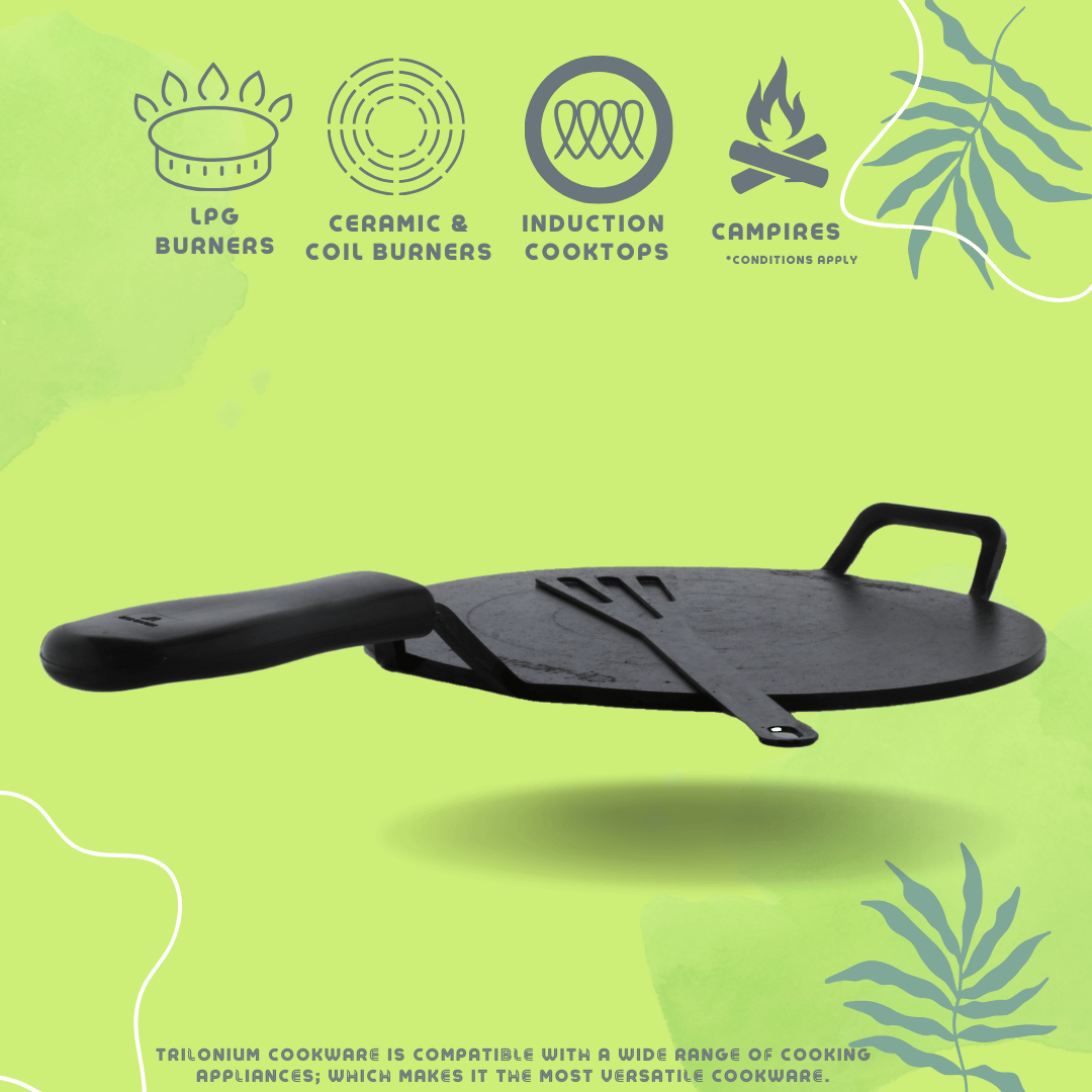 Trilonium Triple Seasoned Iron Dhruva Tawa 30cms, 2.9 kgs