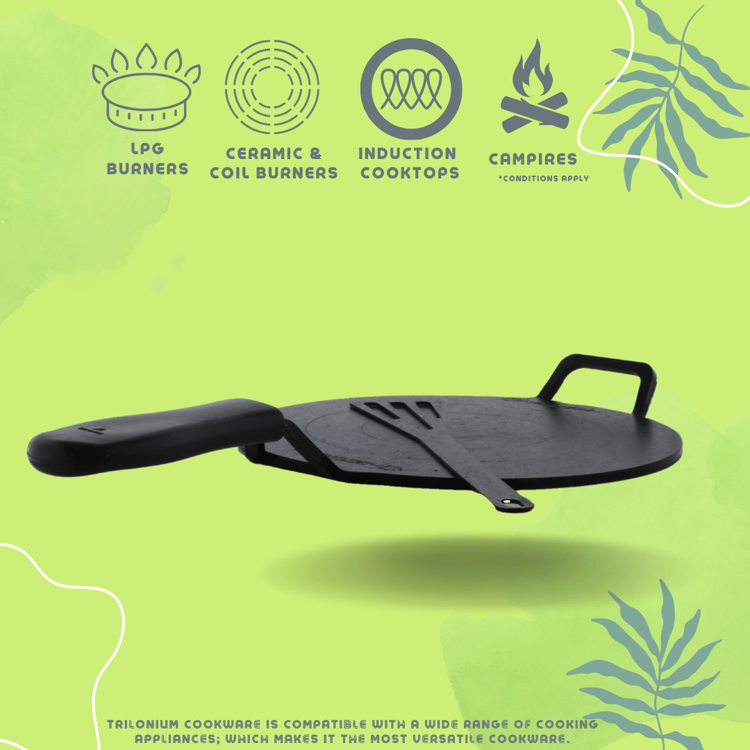 Trilonium Triple Seasoned Iron Dhruva Tawa 26cms, 2.2 kgs