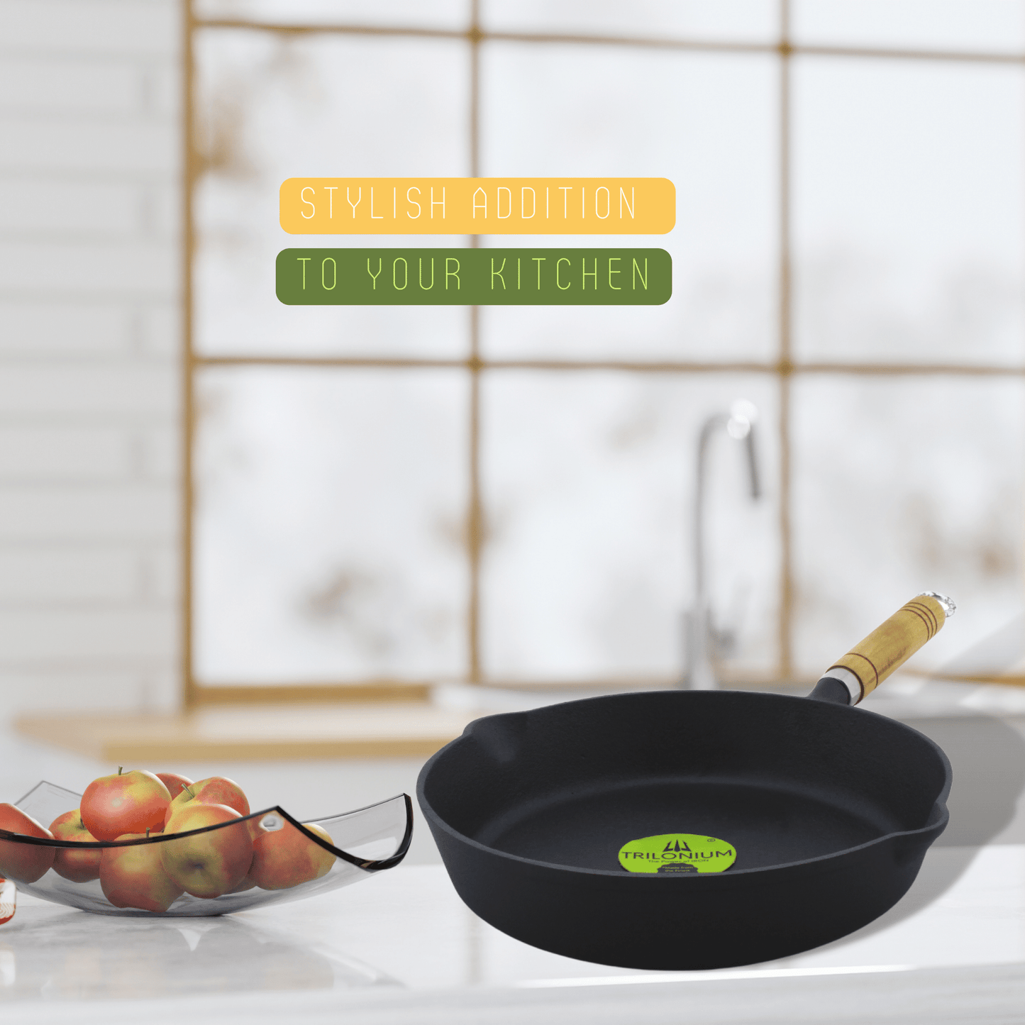 Trilonium Pre-Seasoned Cast Iron Combo Skillet Fry Pan 26cm + 5 Litres Dutch oven 26cm