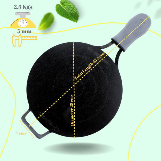 Trilonium Triple Seasoned Iron Dhruva Tawa 28cms, 2.5 kgs