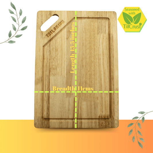 Trilonium Rubberwood Cutting Chopping board 15.5 x 11 inches