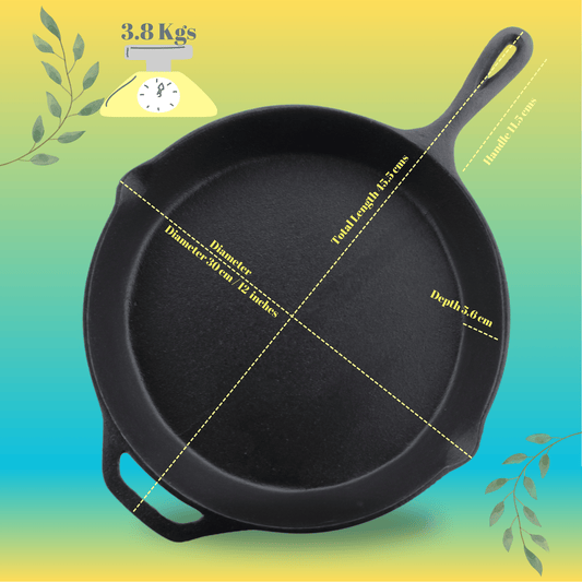 Trilonium Pre-Seasoned Cast Iron Classic Skillet 12 inches