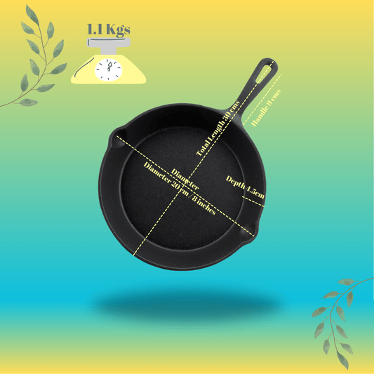 Trilonium Pre-Seasoned Cast Iron Classic Skillet 8 inches