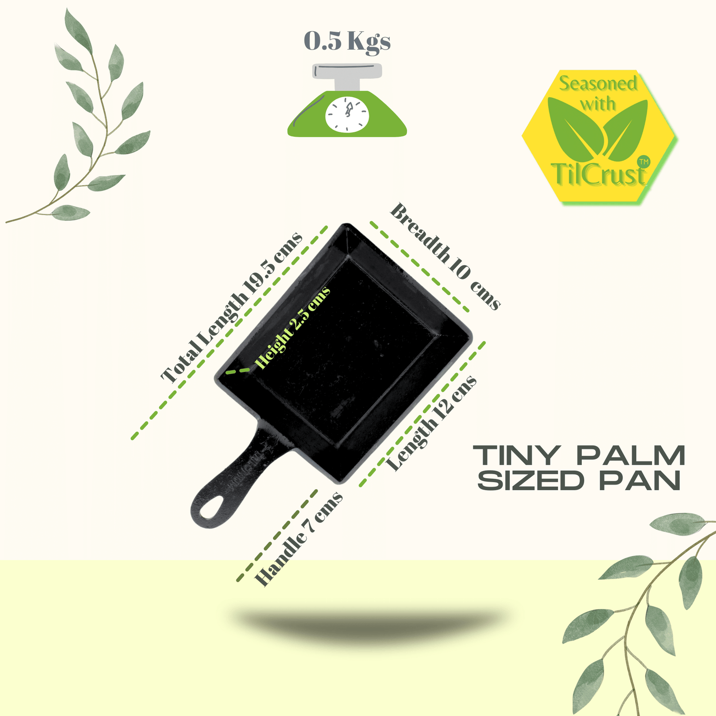 Trilonium Triple Seasoned Iron Mini sizzling brownie Pan 10 x 12 cms