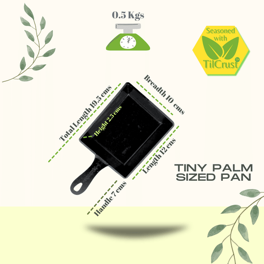 Trilonium Triple Seasoned Iron Mini sizzling brownie Pan 10 x 12 cms