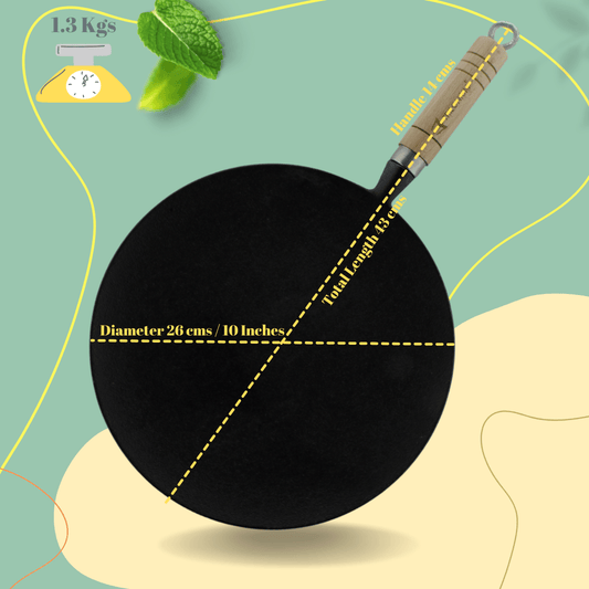 Trilonium Pre-Seasoned Cast Iron WHT10R Concave Roti Tawa 26 cms