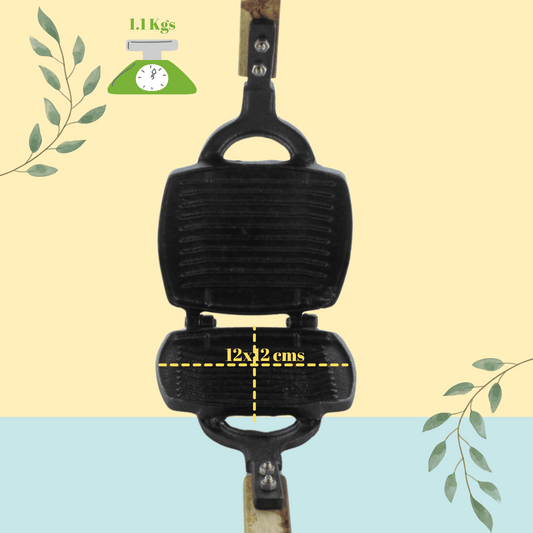 Trilonium Triple Seasoned Cast iron Gas Grill Sandwich maker