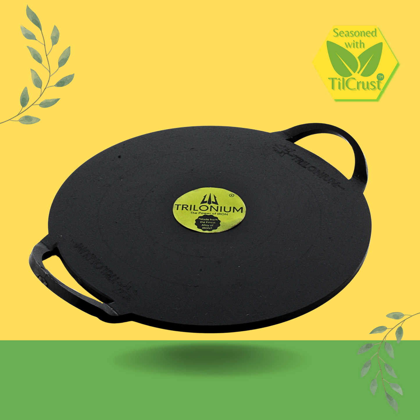 Trilonium Triple-Seasoned Iron Boulder Ultra Smooth Dosa Tawa 30 cms, 3.4 Kgs