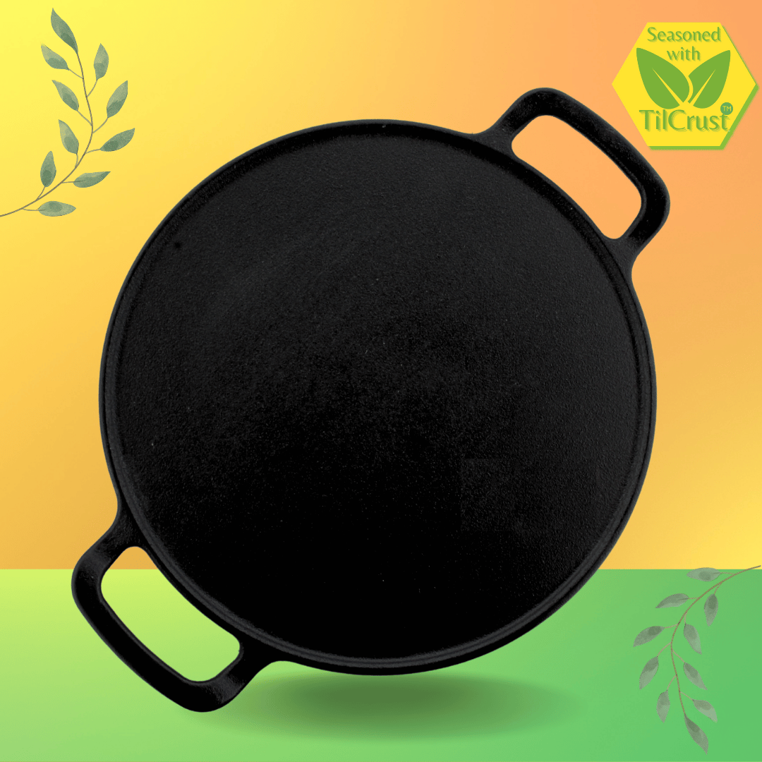 Trilonium Pre-Seasoned Cast Iron Infinity 3.0 Dosa Tawa 30 cms