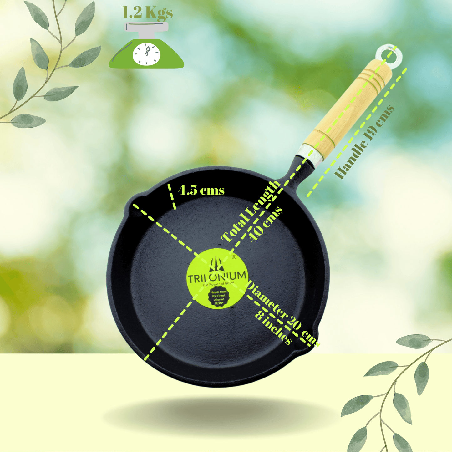 Trilonium Wooden Handle 20cms Skillet + Crockwok 24cms Combo