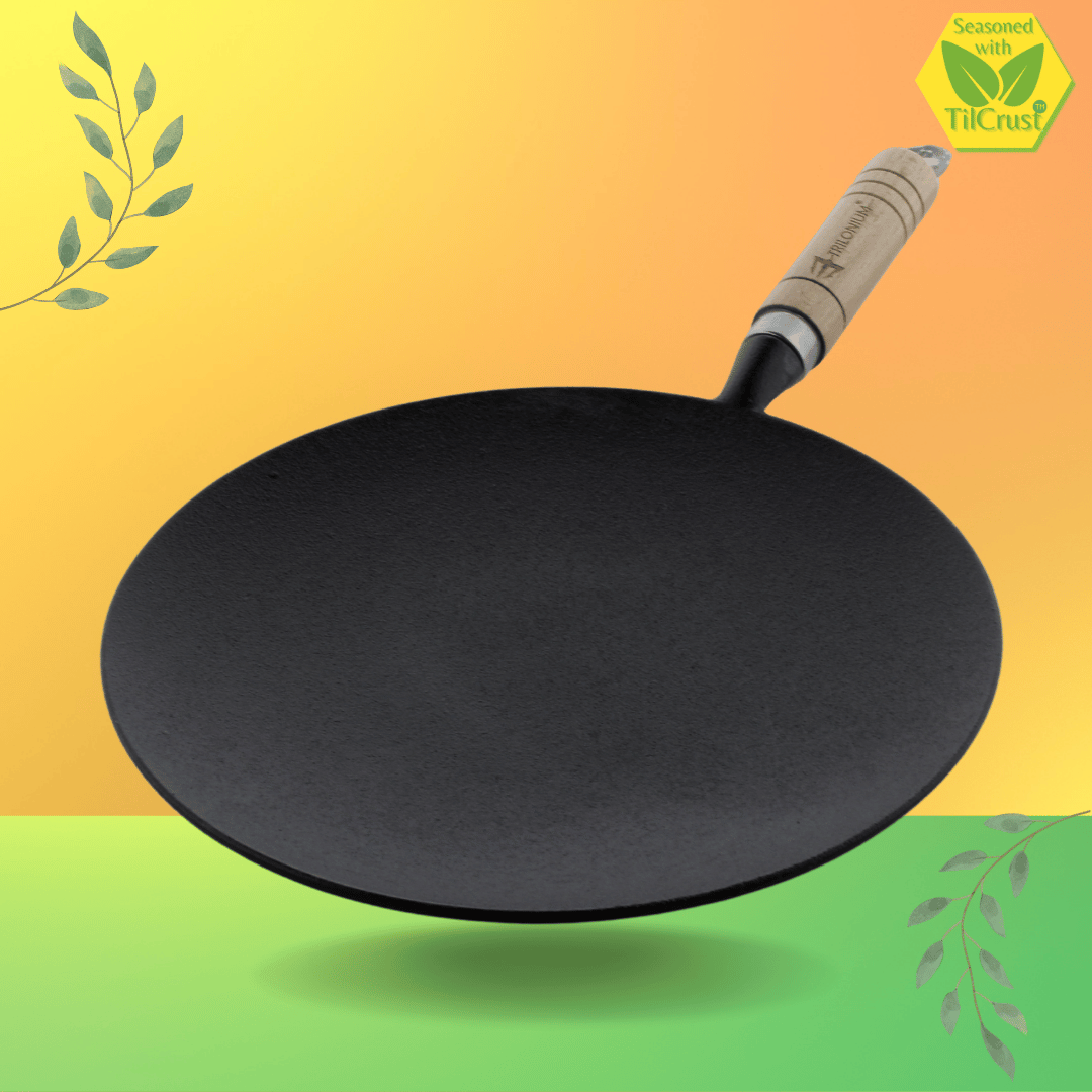 Trilonium Pre-Seasoned Cast Iron WHT10R Concave Roti Tawa 26 cms