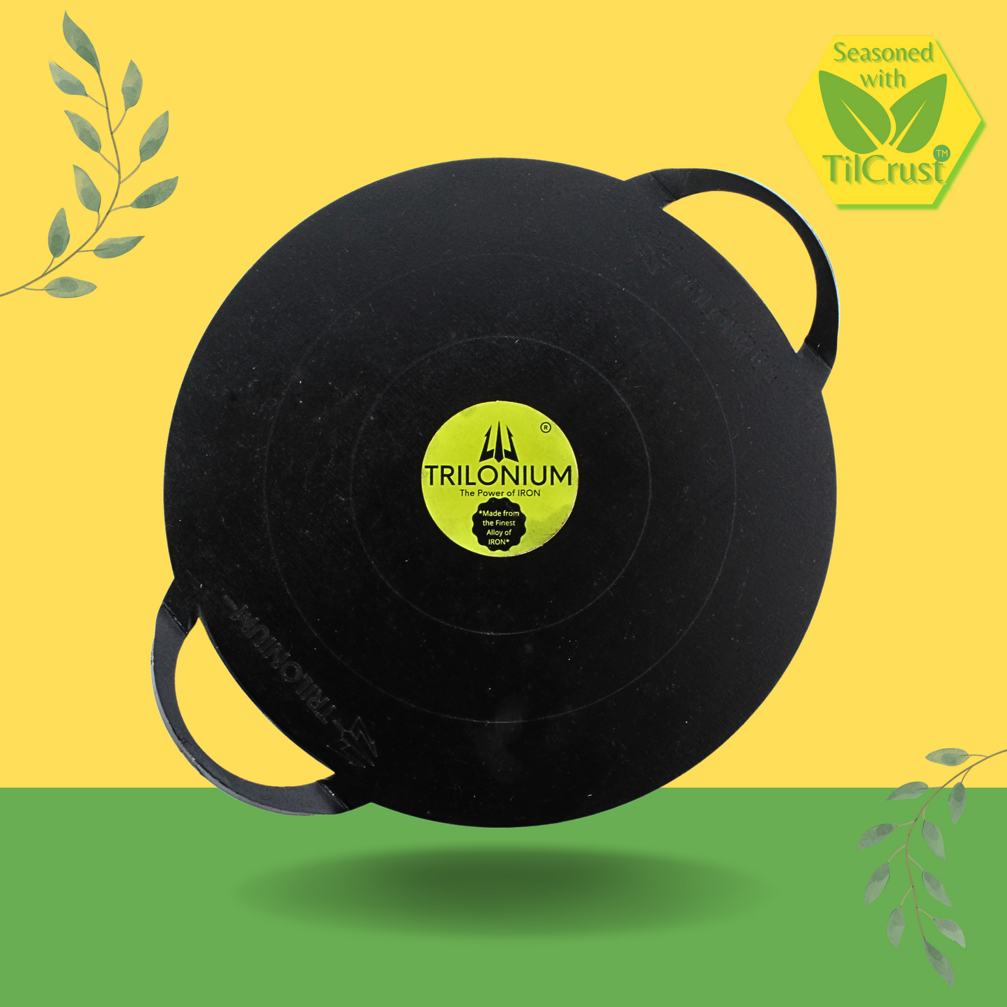 Trilonium Triple-Seasoned Iron Boulder Ultra Smooth Dosa Tawa 30 cms, 3.4 Kgs