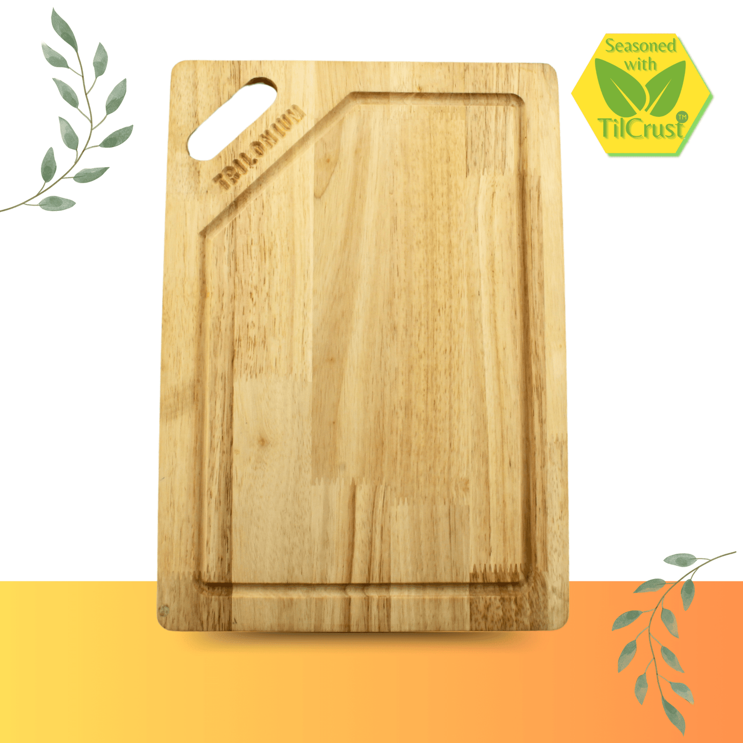 Trilonium Rubberwood Cutting Chopping board 15.5 x 11 inches