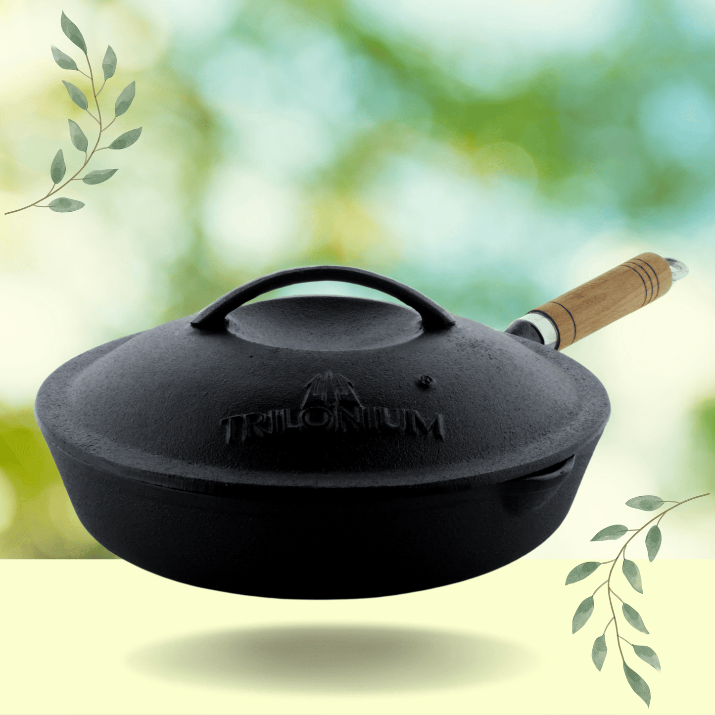 Trilonium Pre-Seasoned Cast Iron Combo Skillet Fry Pan 26cm + 5 Litres Dutch oven 26cm