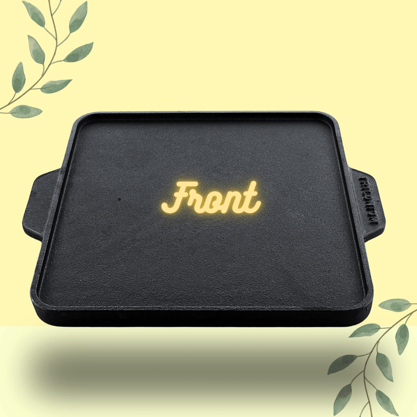 Trilonium Triple-Seasoned Cast Iron Square Reversible Grill Griddle Tawa 10.5 inches