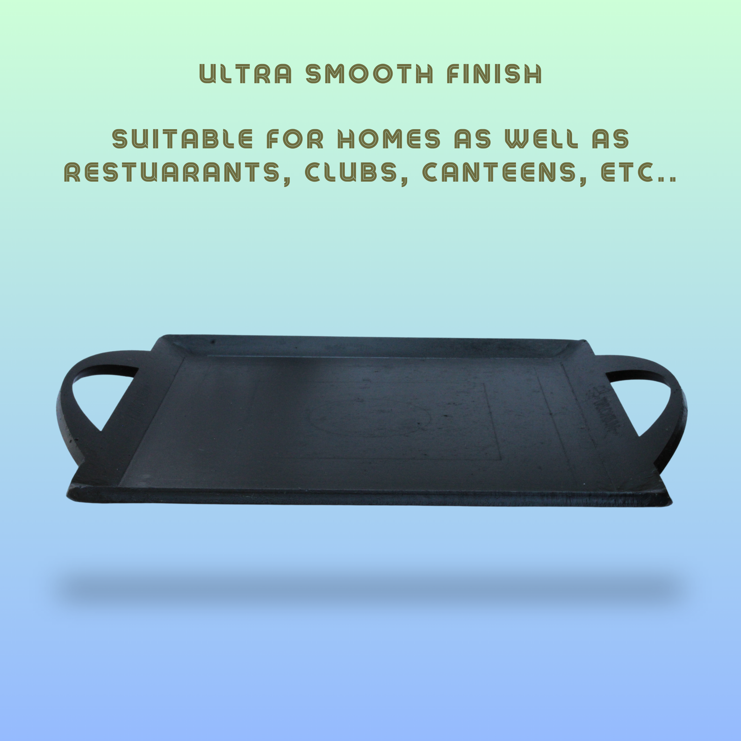 Trilonium Triple Seasoned Iron Fish fry Griddle Tawa 26 x 26 cms , Ultra Smooth, Weighs 3.4 Kgs