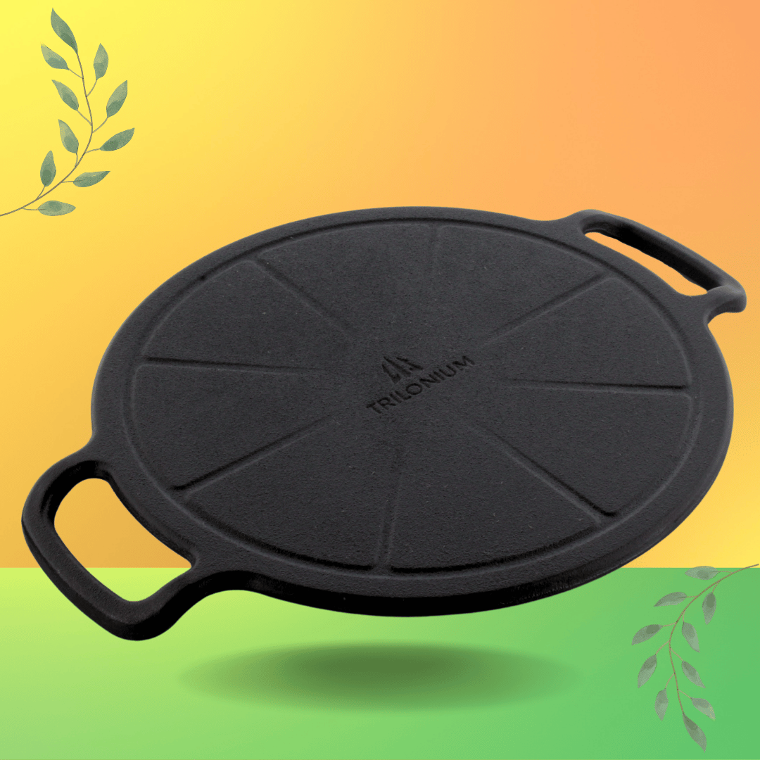 Trilonium Pre-Seasoned Cast Iron Infinity 3.0 Dosa Tawa 30 cms