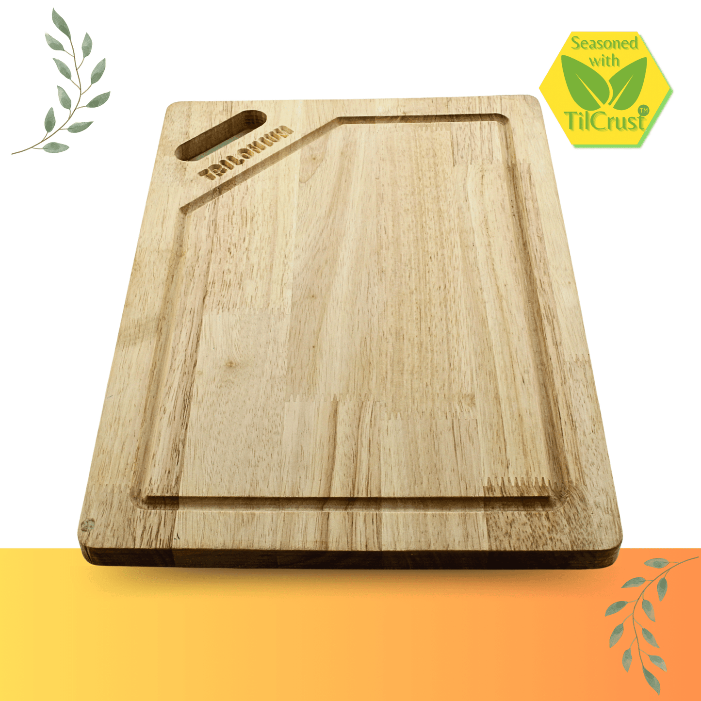 Trilonium Rubberwood Cutting Chopping board 15.5 x 11 inches