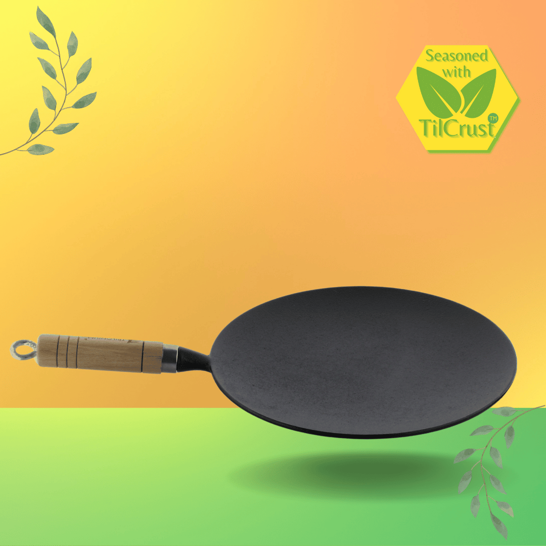 Trilonium Pre-Seasoned Cast Iron WHT10R Concave Roti Tawa 26 cms