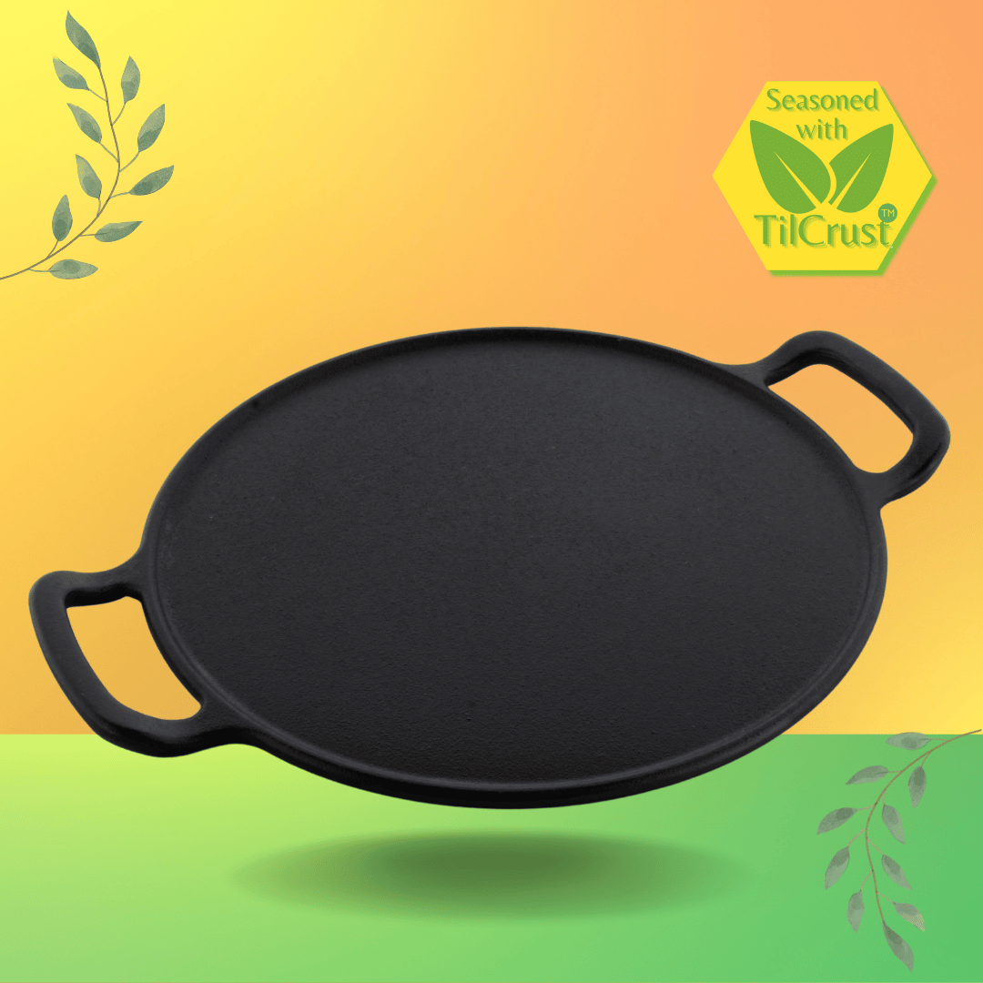 Trilonium Pre-Seasoned Cast Iron Infinity 3.0 Dosa Tawa 30 cms