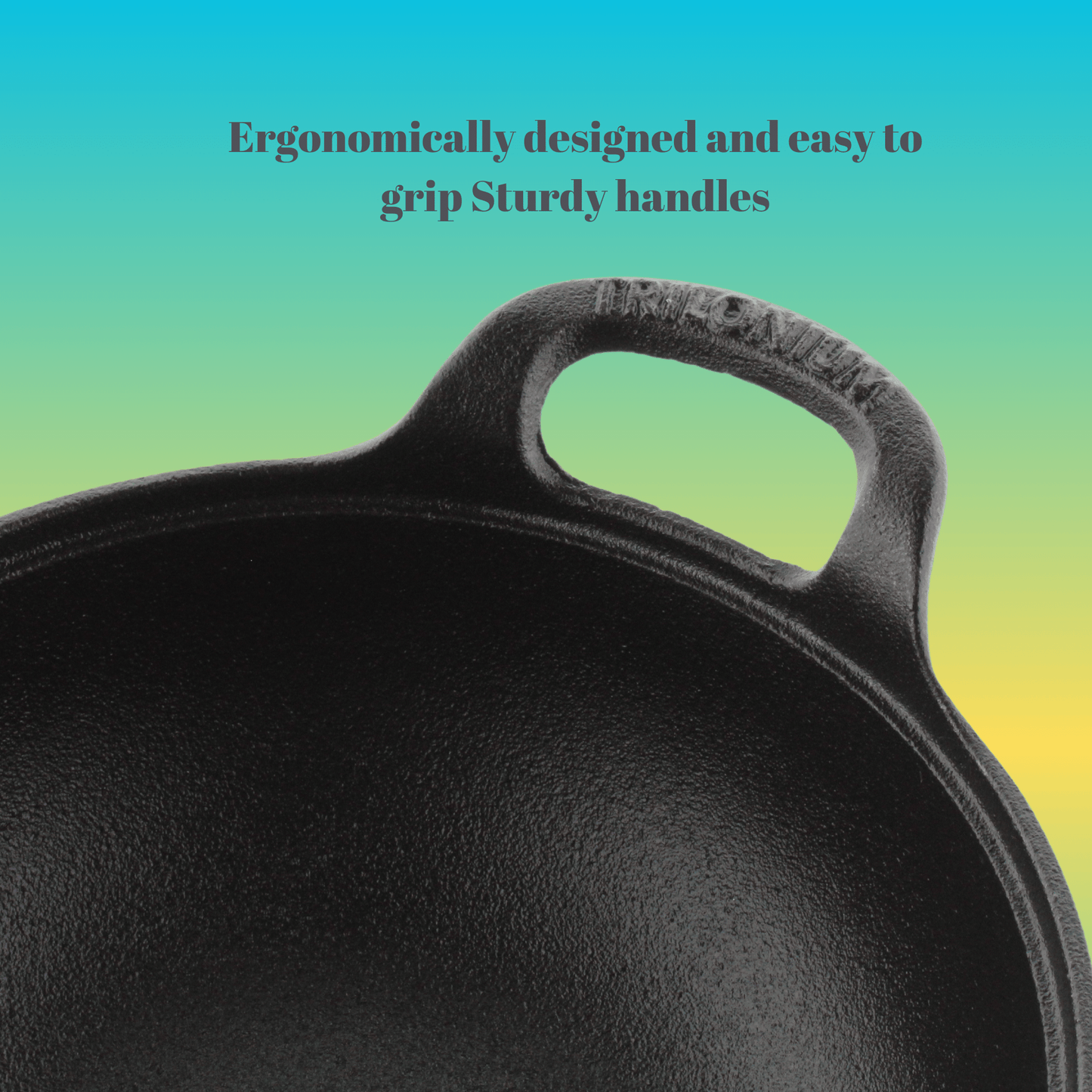 Trilonium Triple Seasoned Cast Iron CrockWok Mini Kadhai 20 cms, 1.2 kgs