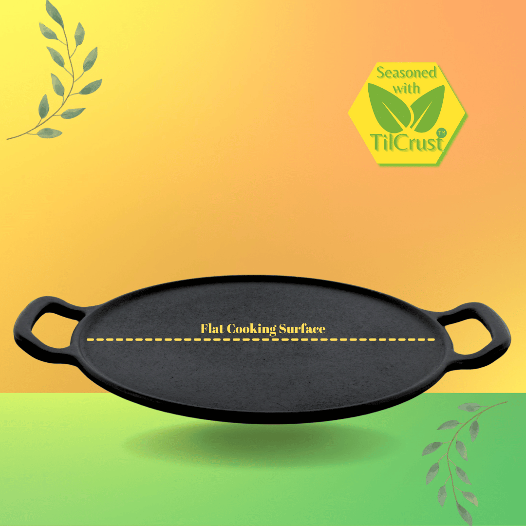 Trilonium Pre-Seasoned Cast Iron Infinity 3.0 Dosa Tawa 30 cms