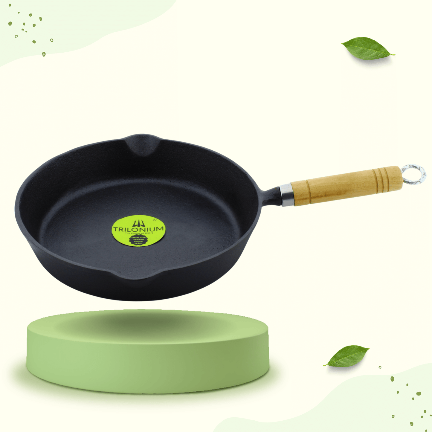 Trilonium Pre-Seasoned Cast Iron Combo Skillet Fry Pan 26cm + 5 Litres Dutch oven 26cm