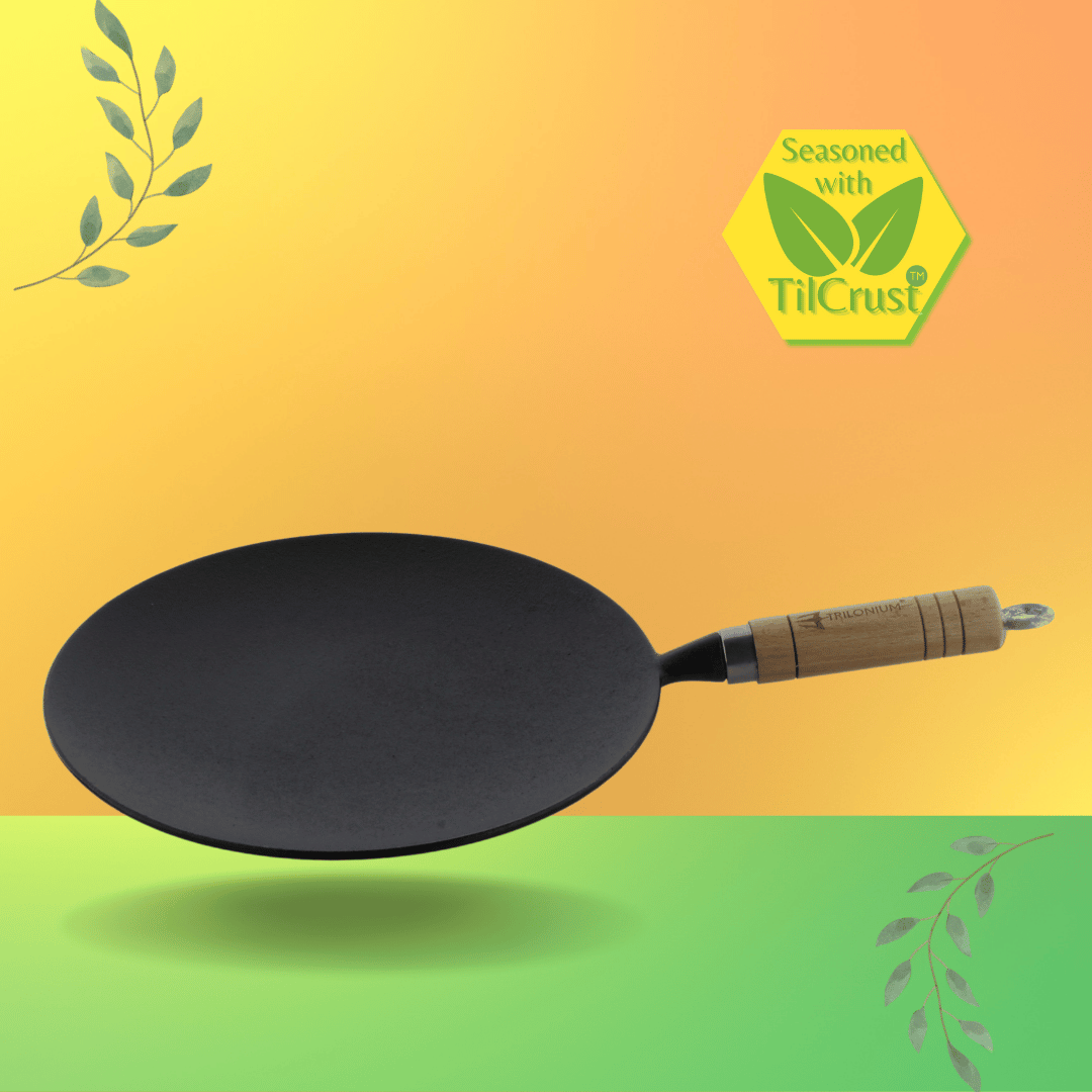 Trilonium Pre-Seasoned Cast Iron WHT10R Concave Roti Tawa 26 cms