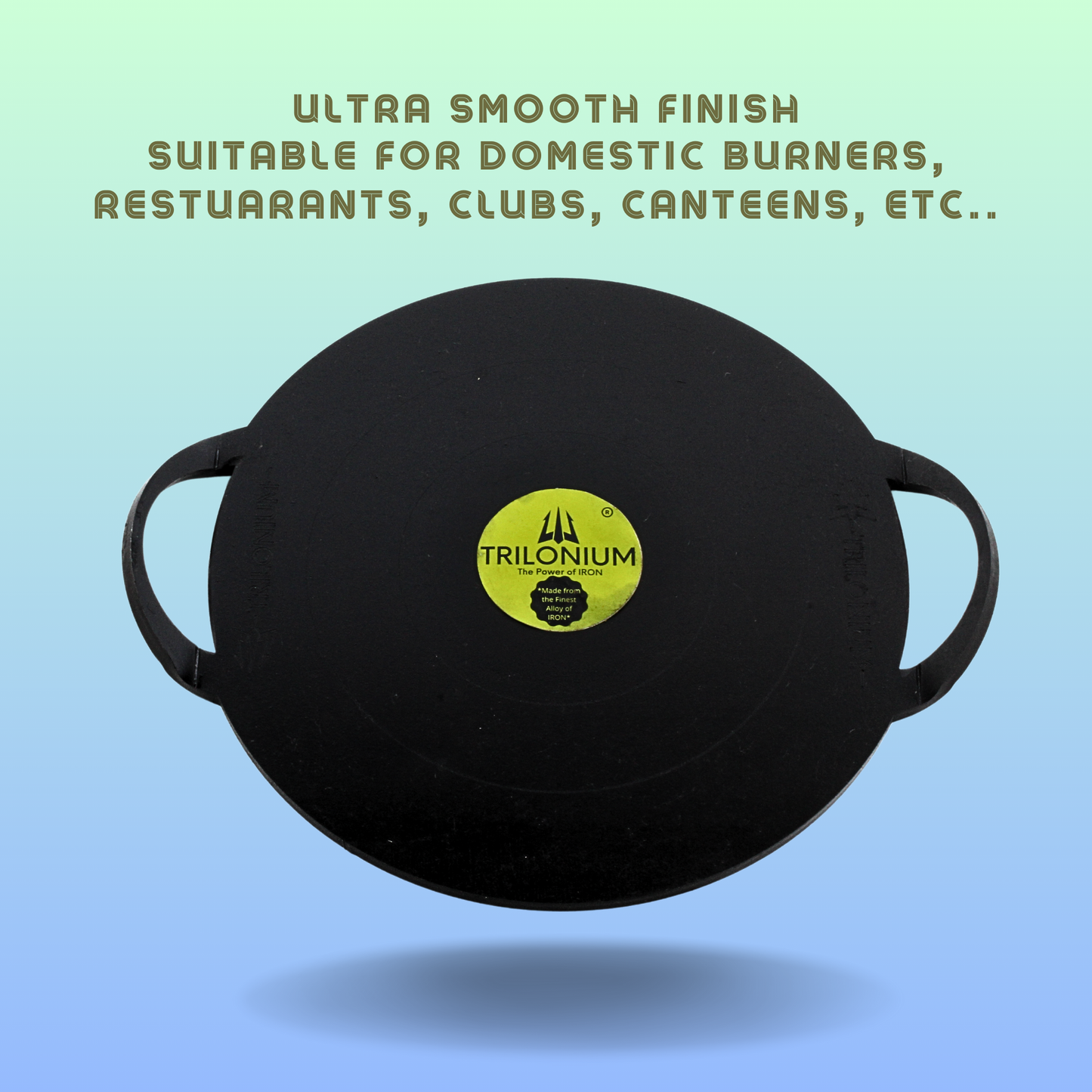 Trilonium Triple-Seasoned Iron Boulder Ultra Smooth Dosa Tawa 30 cms, 3.4 Kgs