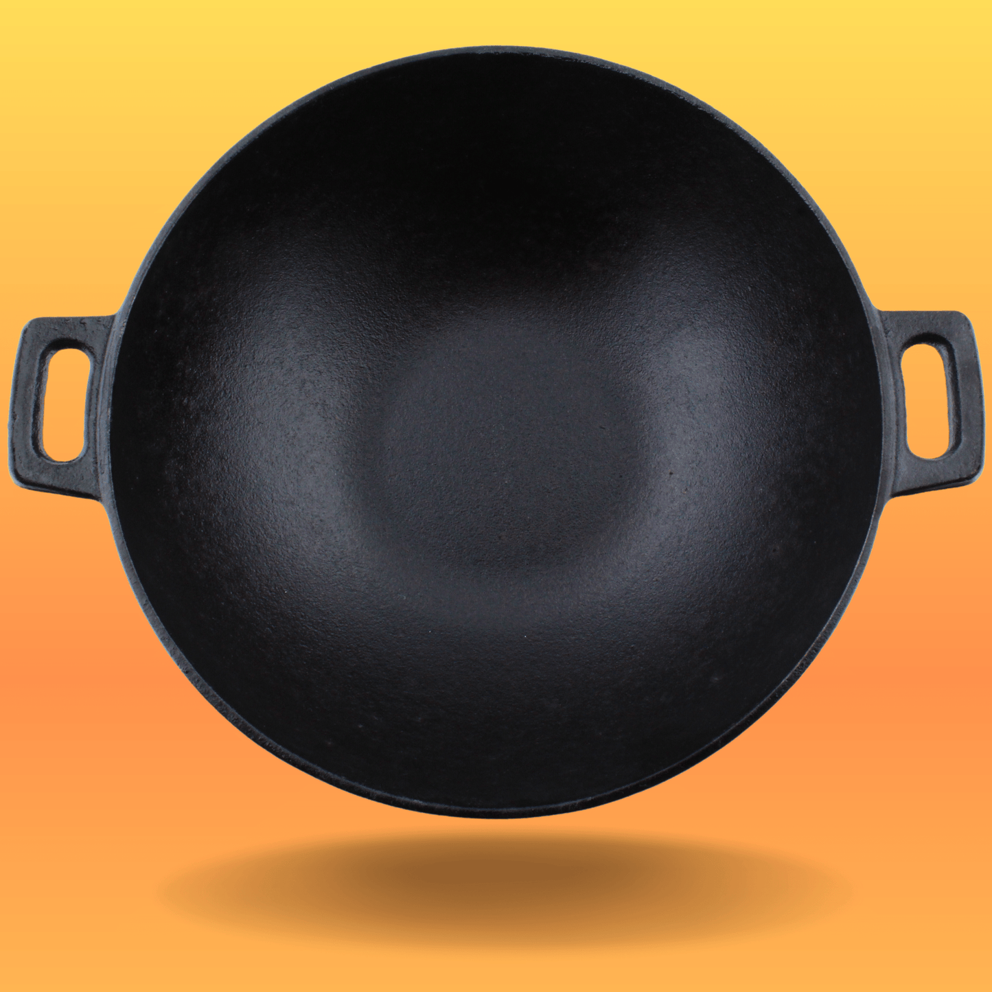 Trilonium Triple Seasoned Cast Iron Kadai 26 cm, Sleek, Capacity 3 Litres , With Toughened Glass Lid, Weighs 2.4 kgs