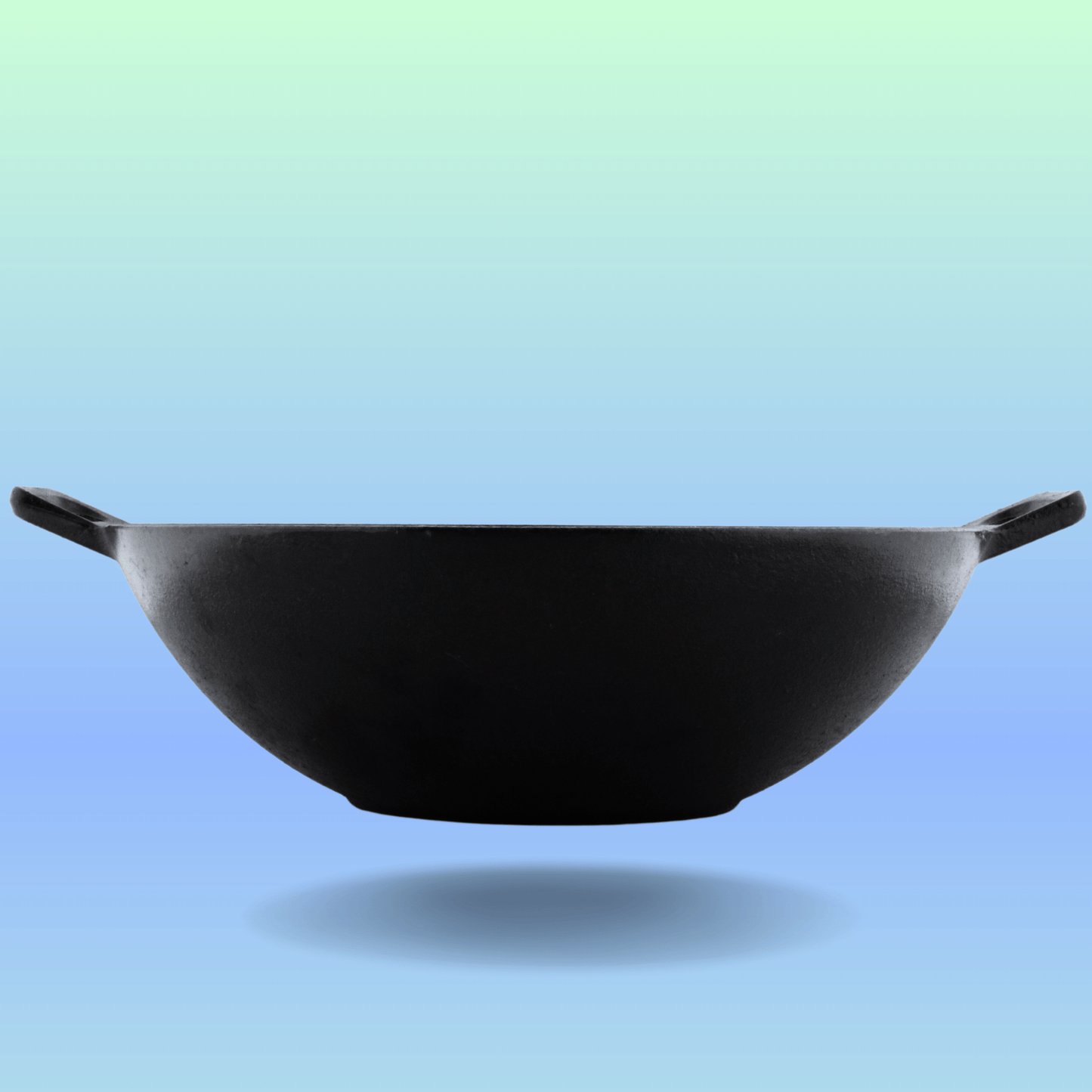 Trilonium Triple Seasoned Cast Iron Kadai 26 cm, Sleek, Capacity 3 Litres , With Toughened Glass Lid, Weighs 2.4 kgs